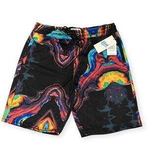 🔥 FRESH 🔥 Black Neon Psychedelic Print Shorts Men’s Size [ Medium ] Unisex